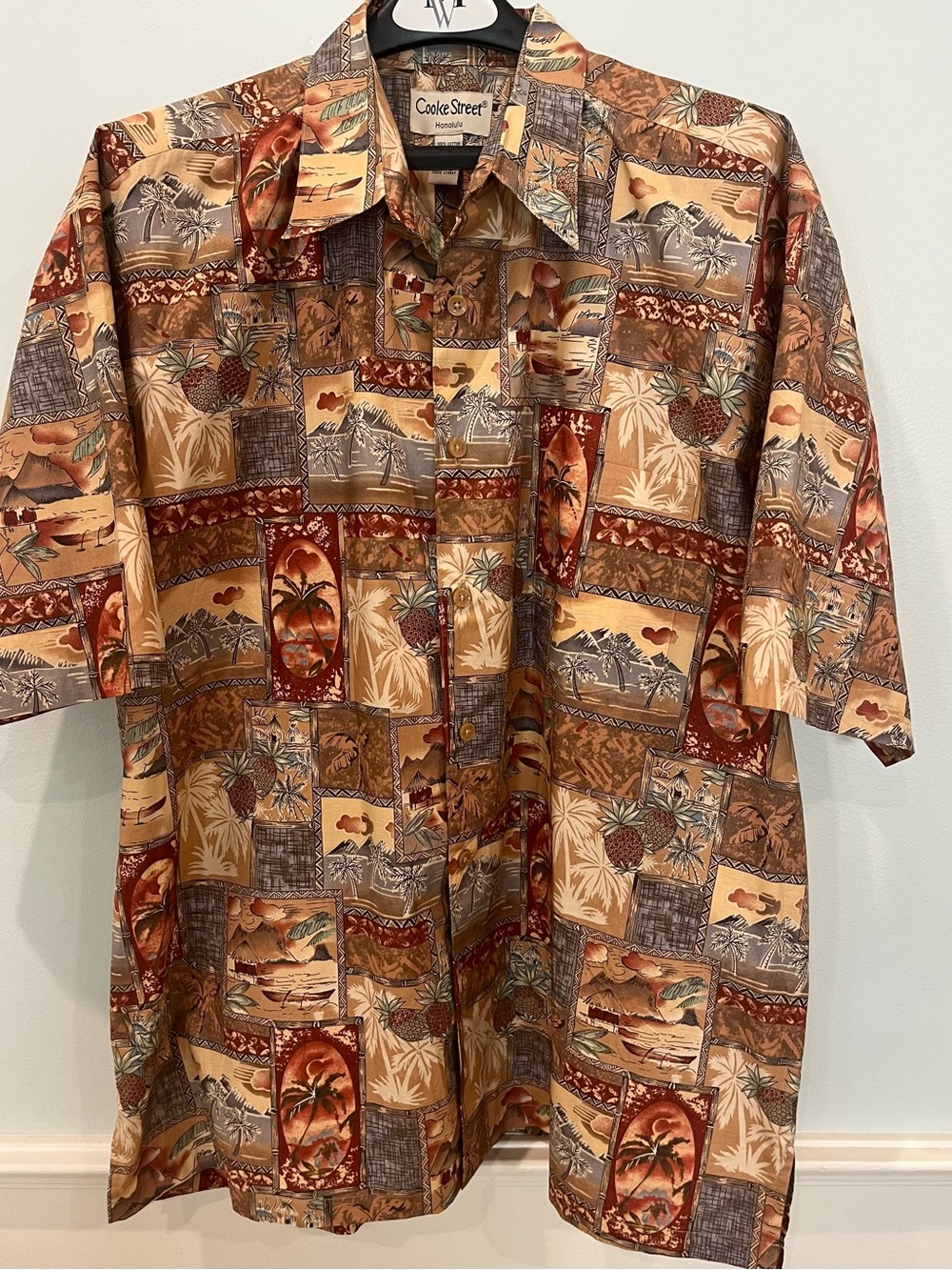 Cooke Street Honolulu Pineapples/Palms Short Sleeve Hawaiian Shirt - Size 2XL
